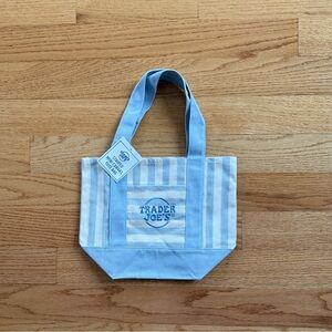 Trader Joe’s Light Blue & White Striped Canvas Tote